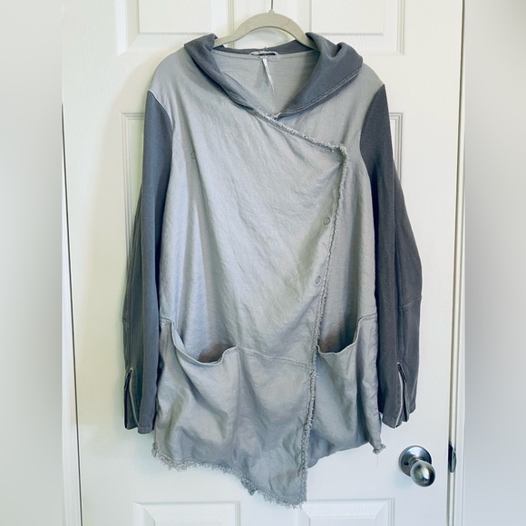 FP linen blend lightweight jacket with hood and pockets🎉 HP🎉x2 - Picture 9 of 10